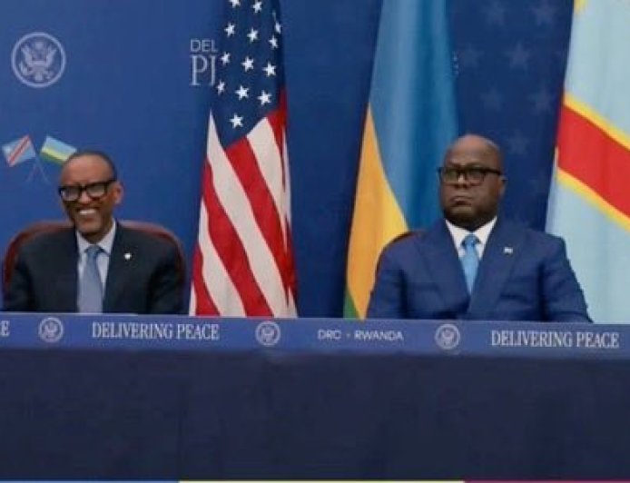 Sans se serrer la main : Tshisekedi et Kagame entérinent l'accord de paix et économique RDC - Rwanda