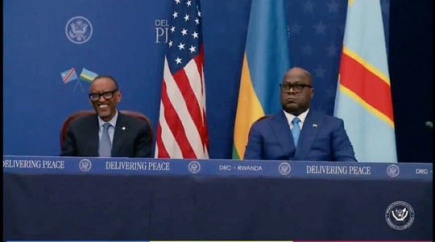 Sans se serrer la main : Tshisekedi et Kagame entérinent l'accord de paix et économique RDC - Rwanda
