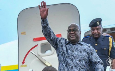 Arrivée triomphale de Félix Tshisekedi à Bandundu-Ville pour la 13è Conférence des gouverneurs